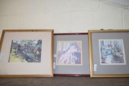 JUDY SCOTT, THREE STUDIES, TULIPS AT WIVERTON HALL, NUDE AND YELLOW LILIES, GARDEN EARLY SUMMER,