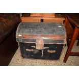 VINTAGE DOME TOP TRAVEL TRUNK, 69CM WIDE