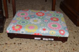 SMALL FLORAL UPHOLSTERED FOOT STOOL, 45CM WIDE