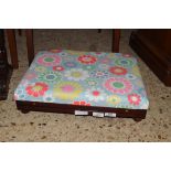 SMALL FLORAL UPHOLSTERED FOOT STOOL, 45CM WIDE