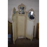 20TH CENTURY MIRRORED BI-FOLD SCREEN, APPROX 140CM WIDE