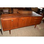 RETRO TEAK SIDEBOARD WITH TWO DOORS AND THREE DRAWERS, 184CM WIDE