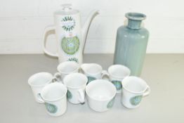 RETRO MEAKIN COFFEE SET TOGETHER WITH A FURTHER BALUSTER VASE