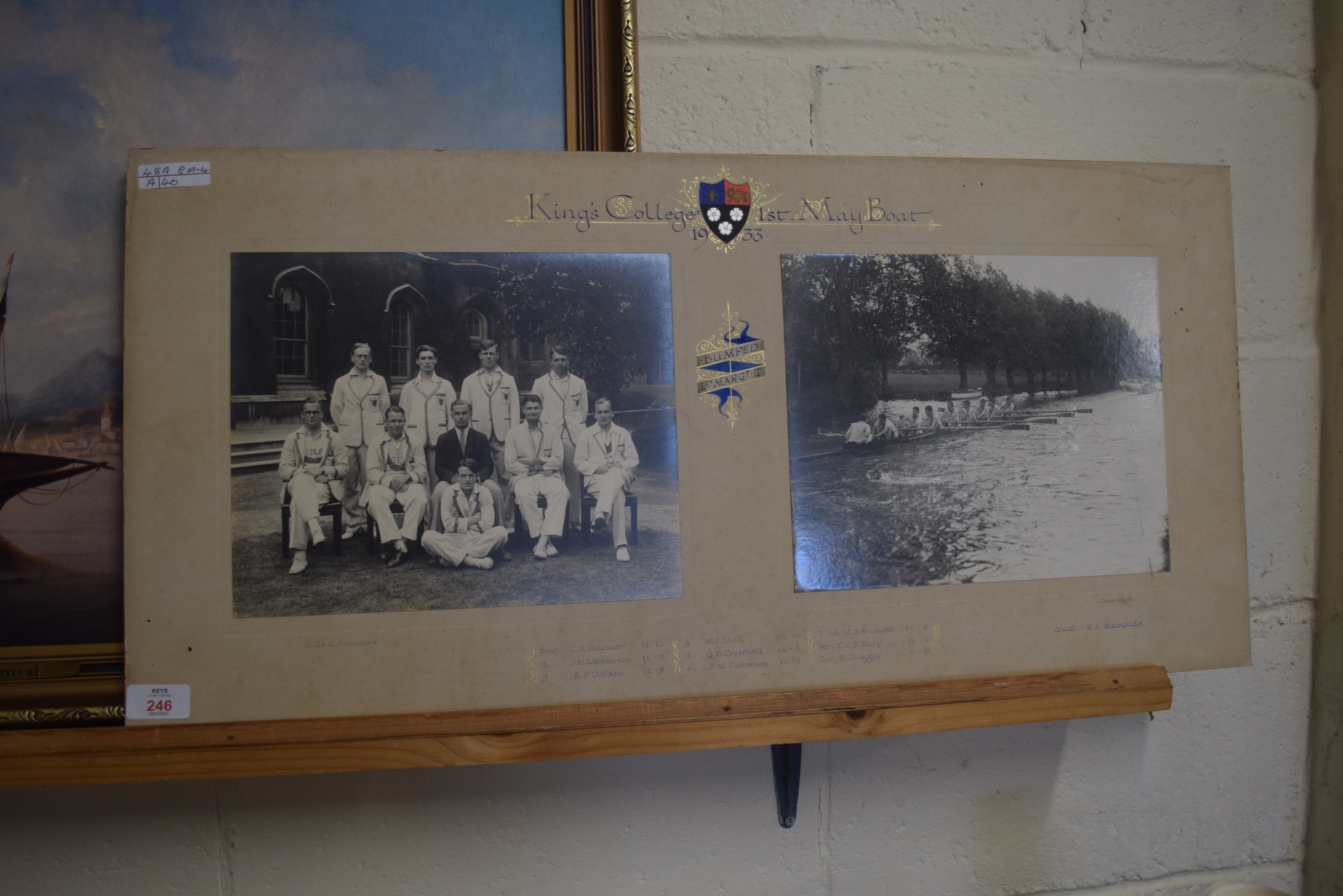 CAMBRIDGE UNIVERSITY INTEREST - PAIR OF MOUNTED BLACK AND WHITE PHOTOGRAPHS, KINGS COLLEGE MAY