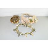 THREE VINTAGE FLORAL DECORATED HAIR PIECES