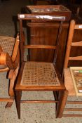 EDWARDIAN MAHOGANY FRAMED SIDE CHAIR WITH CANE SE