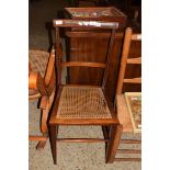 EDWARDIAN MAHOGANY FRAMED SIDE CHAIR WITH CANE SE