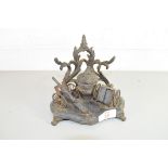 VICTORIAN SPELTER DESK STAND WITH CANNON DETAIL