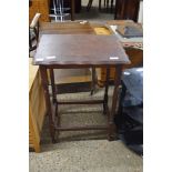 EARLY 20TH CENTURY OAK SIDE TABLE ON TURNED LEGS, 53CM WIDE