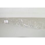 SET OF SIX SMALL CLEAR GLASS CUPS