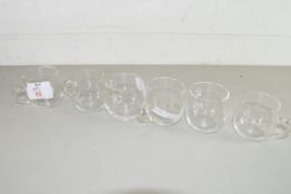 SET OF SIX SMALL CLEAR GLASS CUPS