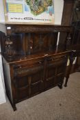 20TH CENTURY OAK COURT CUPBOARD WITH CARVED DETAIL, 123CM WIDE