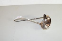SILVER PLATED SOUP LADLE, A FURTHER SILVER PLATED PUNCH LADLE (2)