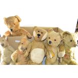 BOX CONTAINING VINTAGE TEDDY BEARS