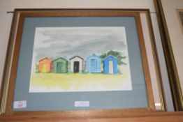 MIKE DOLLING, STUDY OF SOUTHWOLD BEACH HUT, TOGETHER WITH HAZEL RUSH, ST PETER & ST PAULS CHURCH,