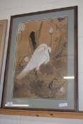 CHINESE WATERCOLOUR STUDY OF AN EGRET, F/G, 64CM HIGH