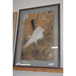 CHINESE WATERCOLOUR STUDY OF AN EGRET, F/G, 64CM HIGH