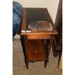 LATE VICTORIAN AMERICAN WALNUT MUSIC STAND TABLE WITH LIFTING TOP AND BASE WITH SUB-DIVISIONS,