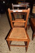 PAIR OF CANE SEATED BEDROOM CHAIRS