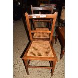 PAIR OF CANE SEATED BEDROOM CHAIRS