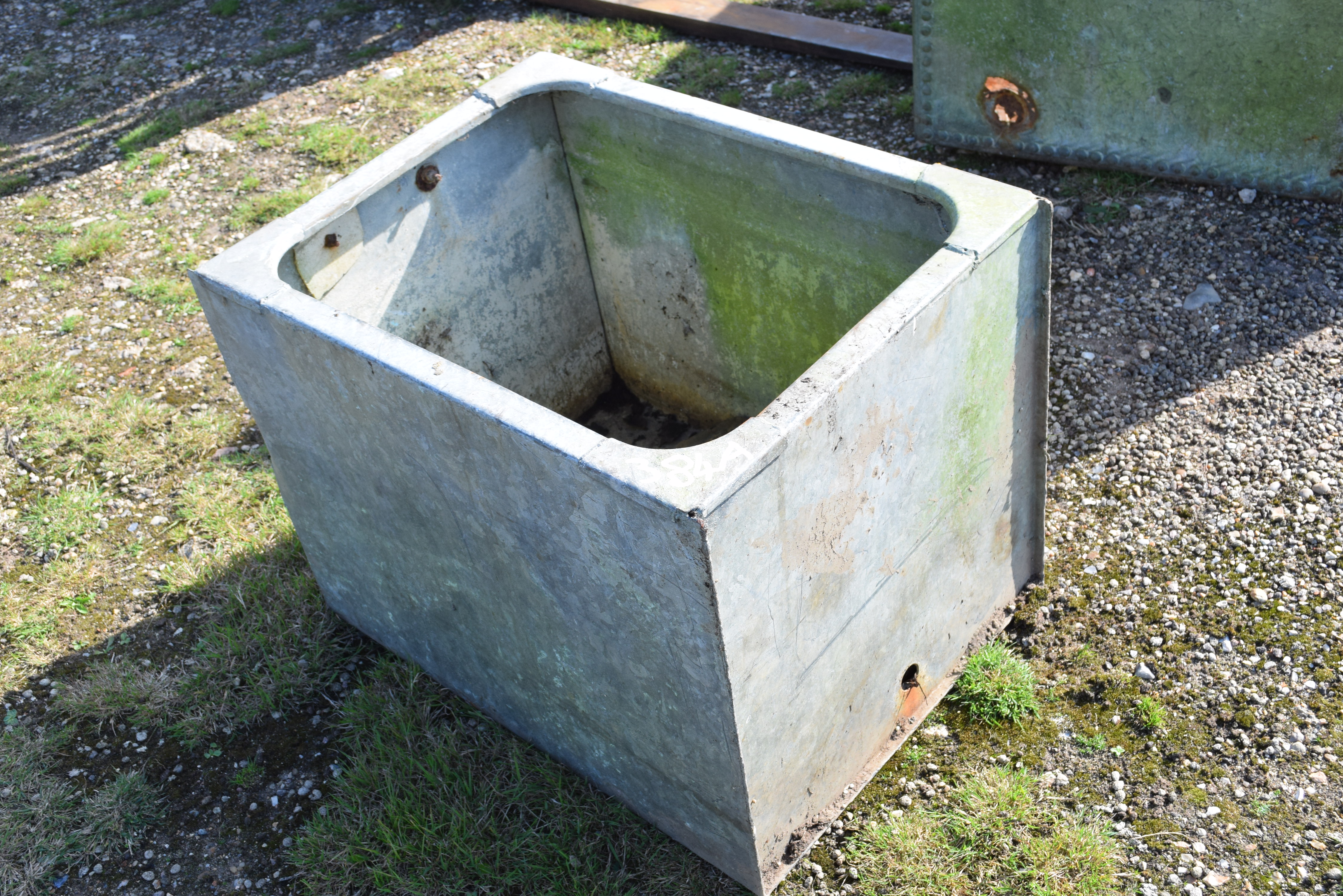 Small galvanised water tank