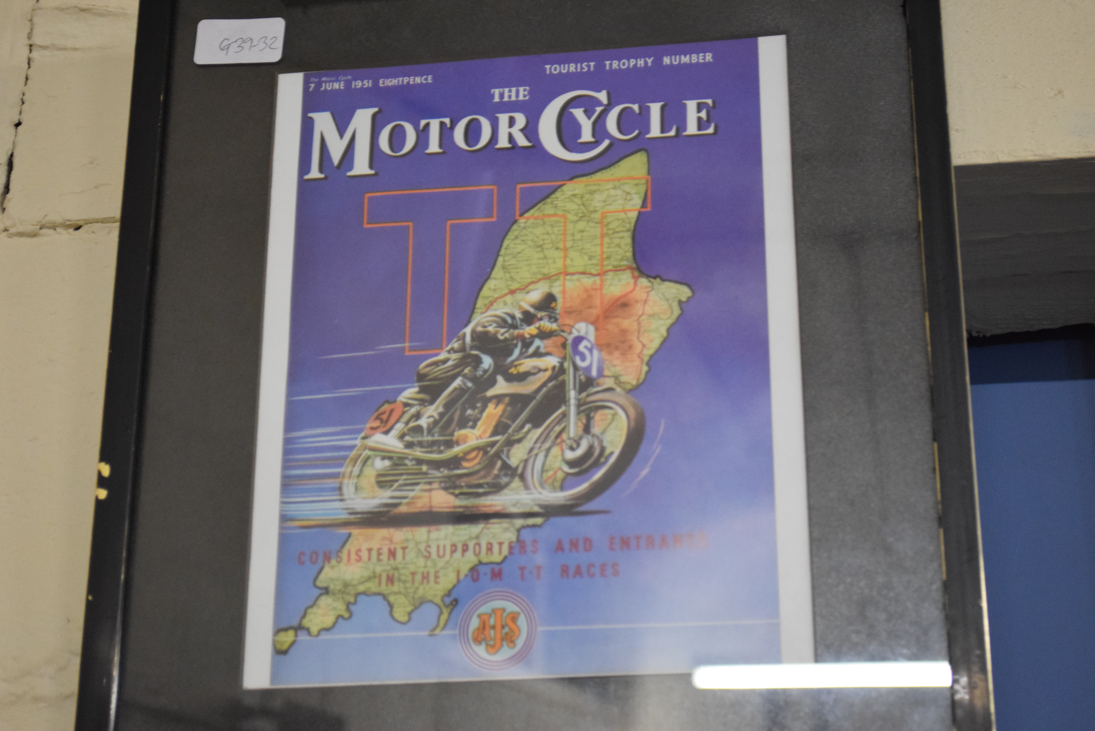 Three motorcycling and motorsport framed advertisements - Image 2 of 4