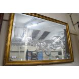 Framed decorative mirror with impressed detail of Rolls Royce motor cars