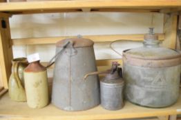 Selection of oil cans, tin jugs