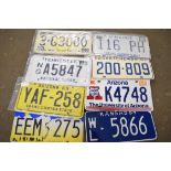 Collection of US number plates (approx 8)