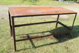 Heavy duty metal workshop bench