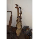 Vintage set of golf clubs and bag