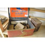 Bluebird luxury tin box containing various tools and ironmongery