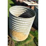 Galvanised ribbed water tank