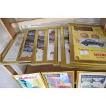 Quantity of framed magazine advertising prints from The Autocar magazine for MG and Morris cars