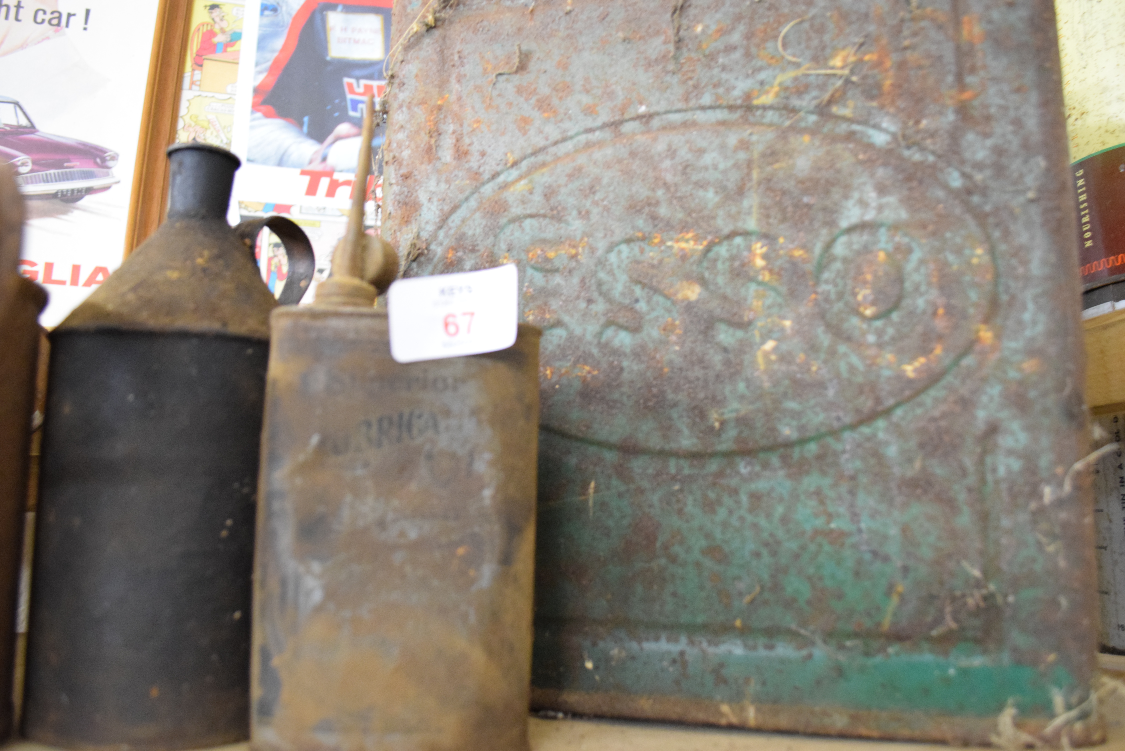 Quantity of vintage oil cans including one marked Esso - Image 2 of 3