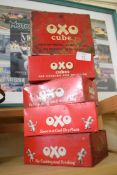 Quantity of tin Oxo cube storage boxes