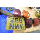 Pair of Thames Trader back lights with number plate