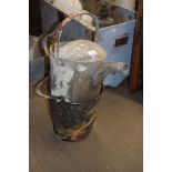 Galvanised watering can and metal bucket
