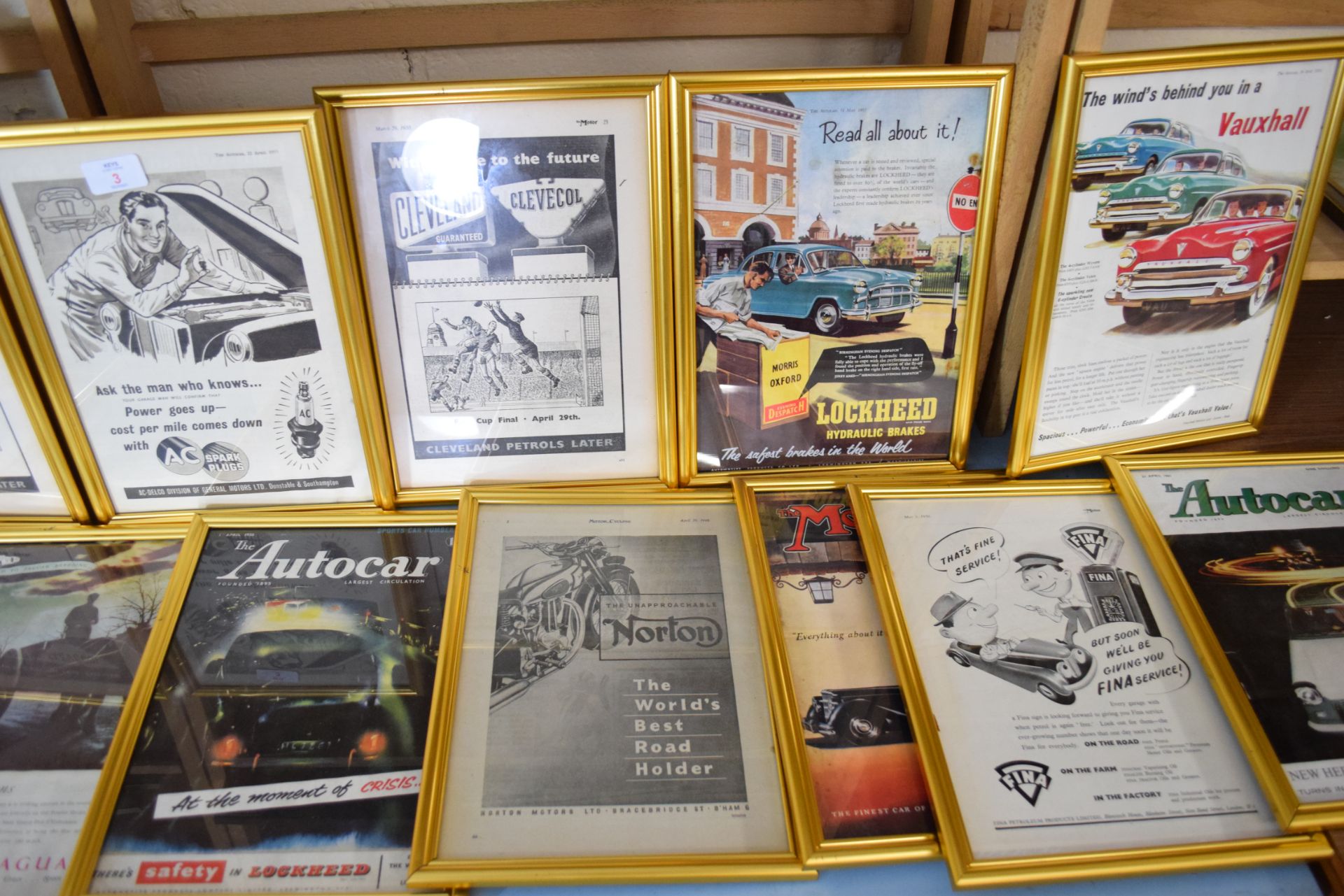 Large quantity of framed magazine advertising prints from The Autocar and The Motor magazines to - Image 3 of 3