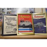 Three advertising prints taken from The Autocar