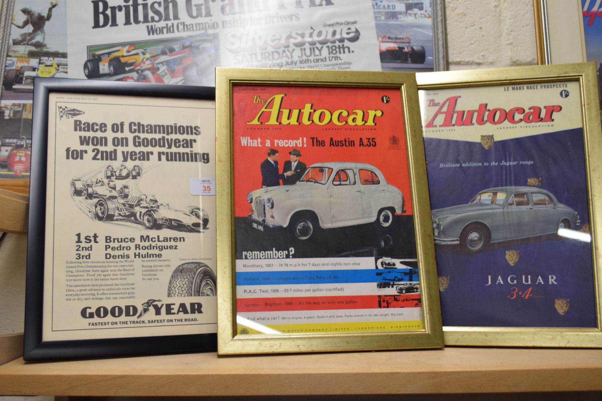 Three advertising prints taken from The Autocar