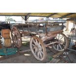Large market day horse drawn cart, length approx 380cm