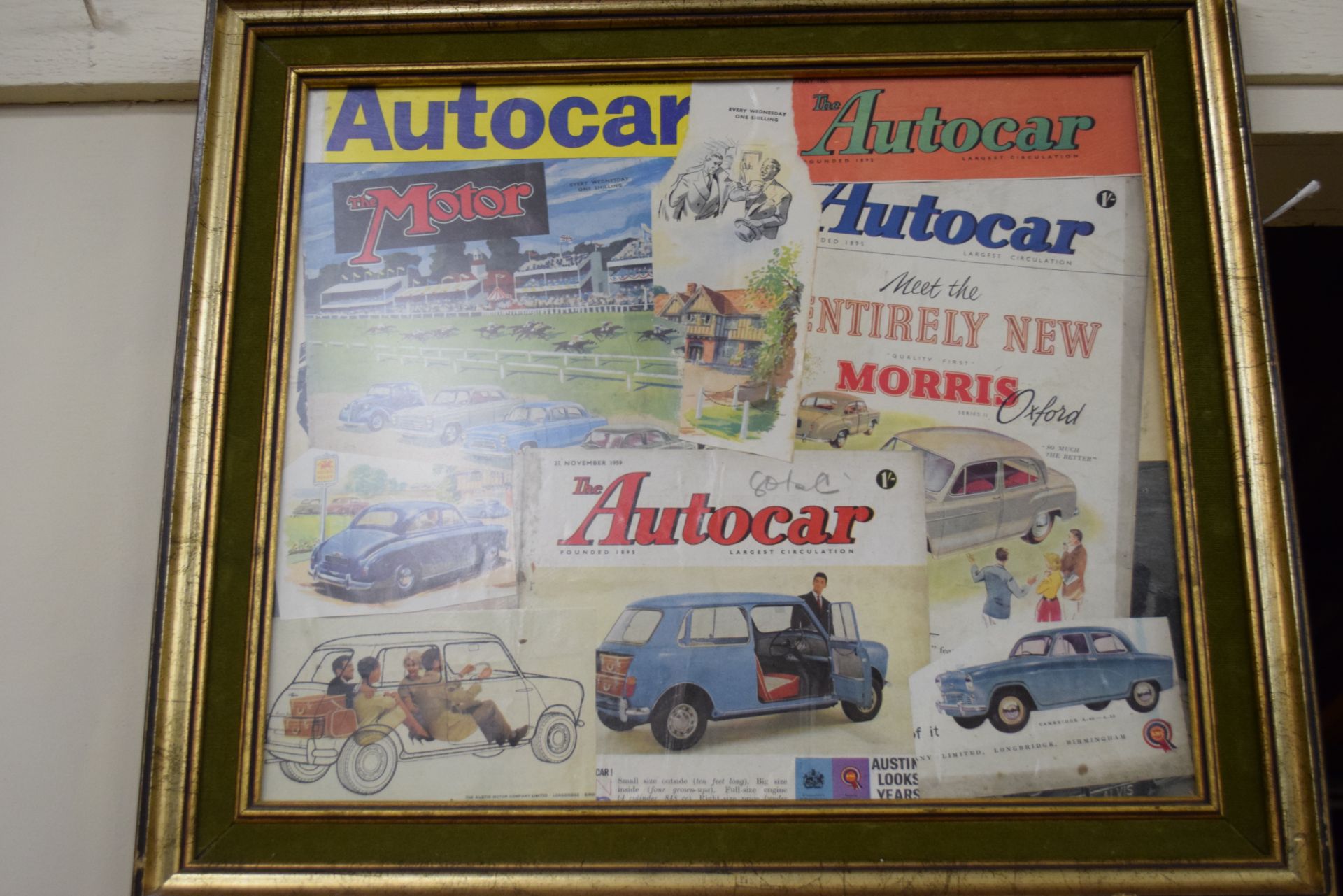 Framed illustration depicting carburettor tuning, together with a framed collage of Autocar and - Image 3 of 3
