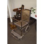 Early 20th century metal framed wheelchair