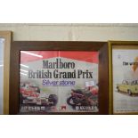 Framed advertising print for the Marlboro British Grand Prix at Silverstone