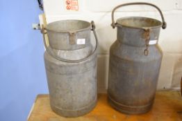 Two vintage milk churns