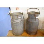 Two vintage milk churns