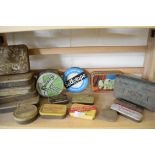 Large quantity of various tin storage boxes and cases