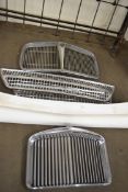 Selection of vintage car radiator grilles etc