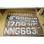 Quantity of vintage number plates